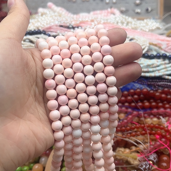 玛瑙/玉髓珠宝半成品未镶嵌一条8mm左右女王 贝珠