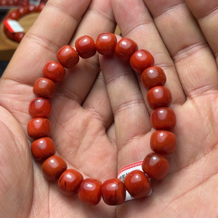 南红玛瑙未镶嵌手串11+满肉老型单圈