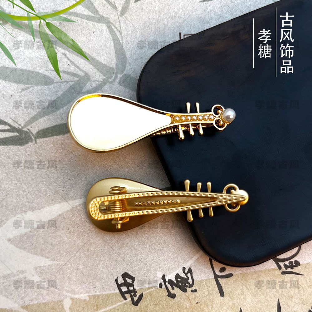 新款手工diy非遗宋锦发夹底胚配件新中式琵琶鸭嘴夹饰品底托配件