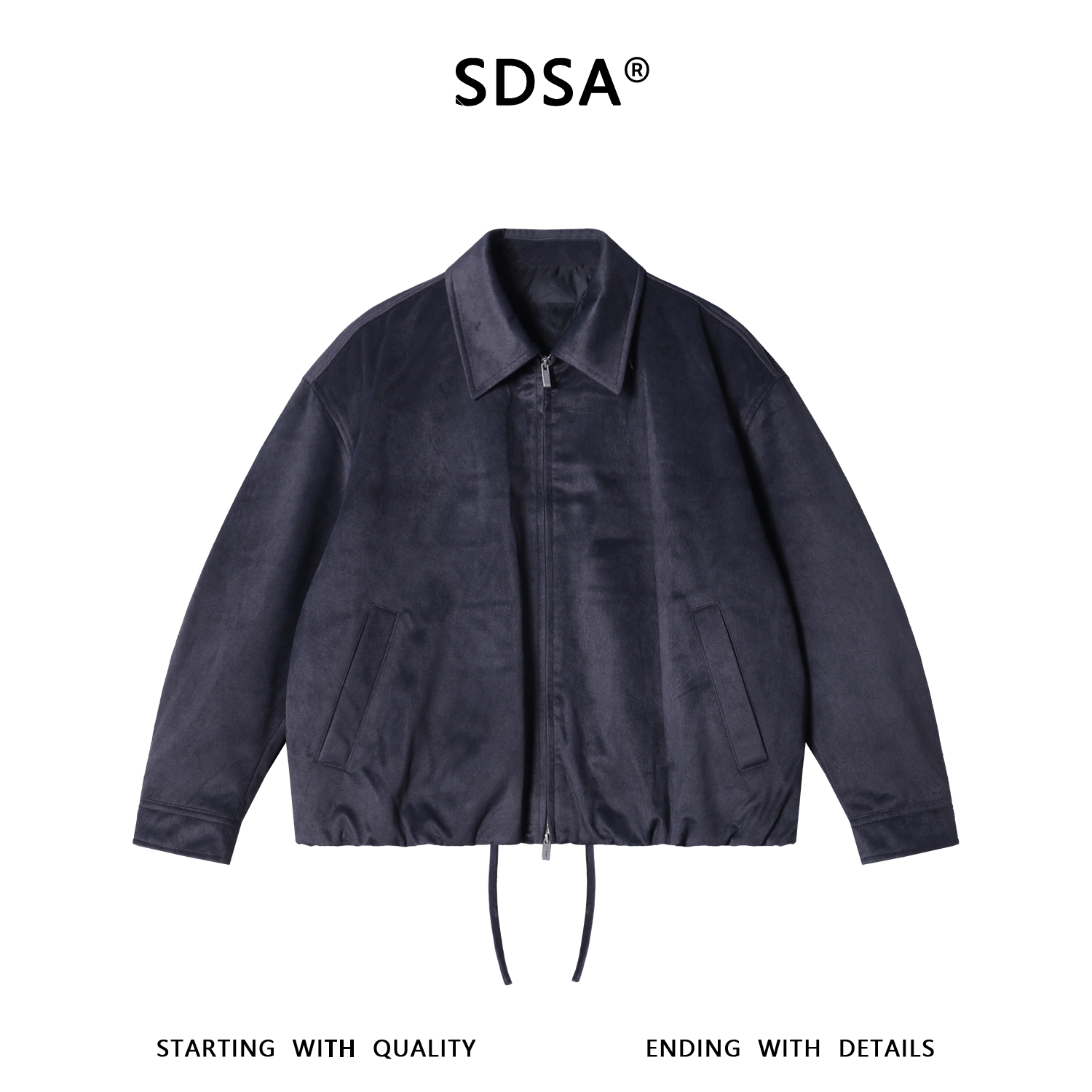 SDSA男士秋冬新款痞帅男装高级感羽绒服纯色百搭时尚翻领保暖外套