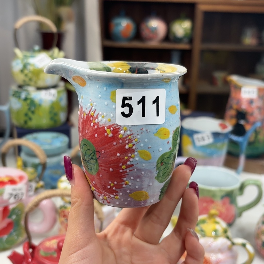 瓷片珊*景德镇手绘高温釉下彩陶瓷茶具