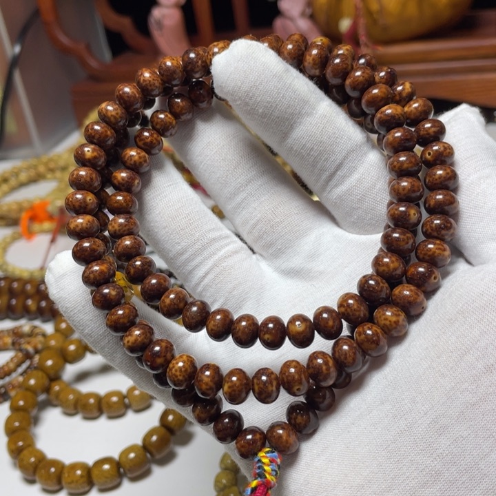 手串星月菩提7-9正月苹果珠陈籽虎皮玉化