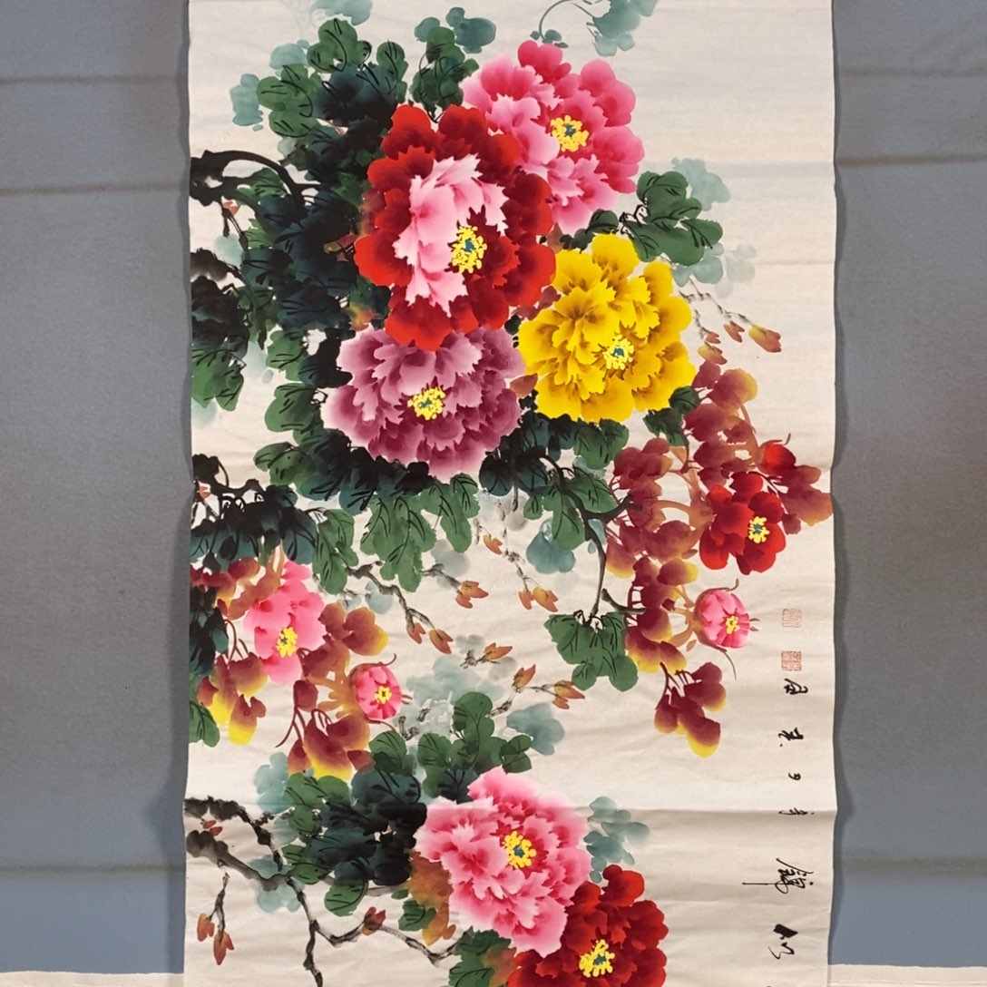 国画221牡丹花盛开的时候