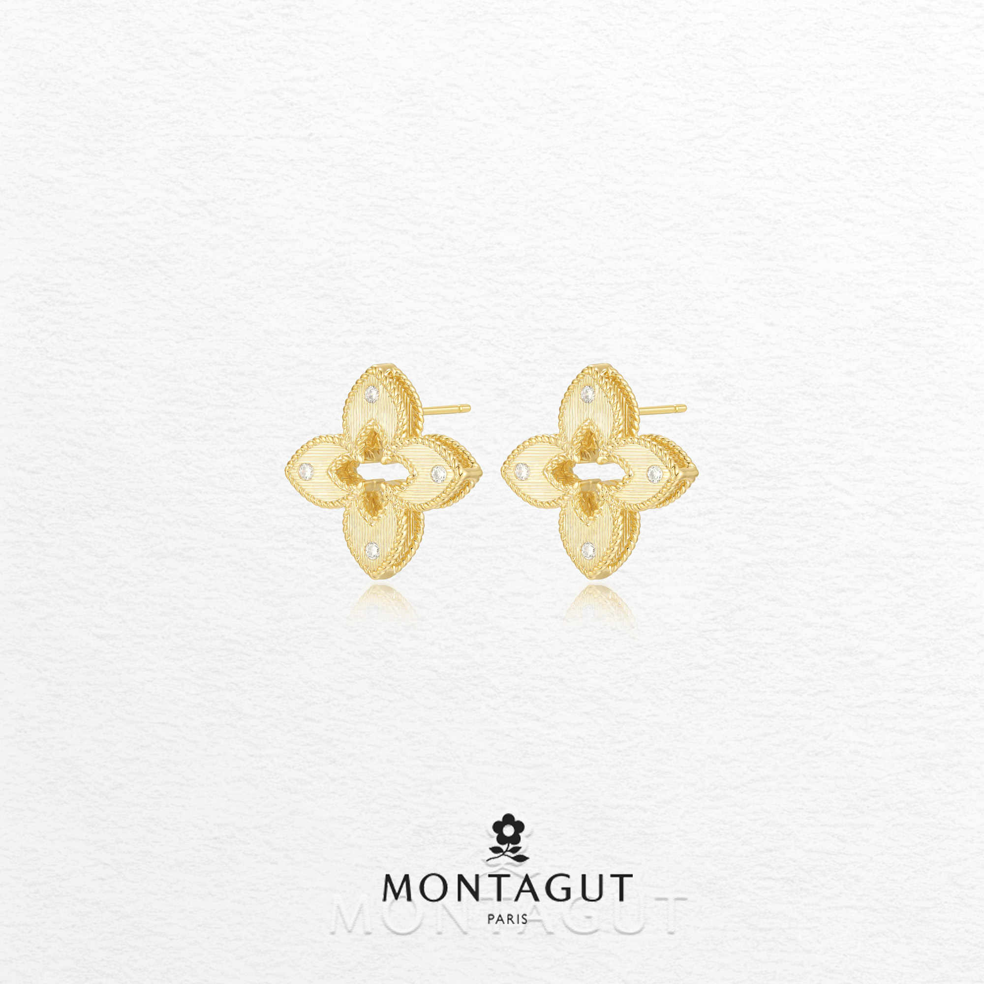 铜合金锆石耳饰 法国梦特娇轻奢系列星尖花语耳钉【3676】JJ