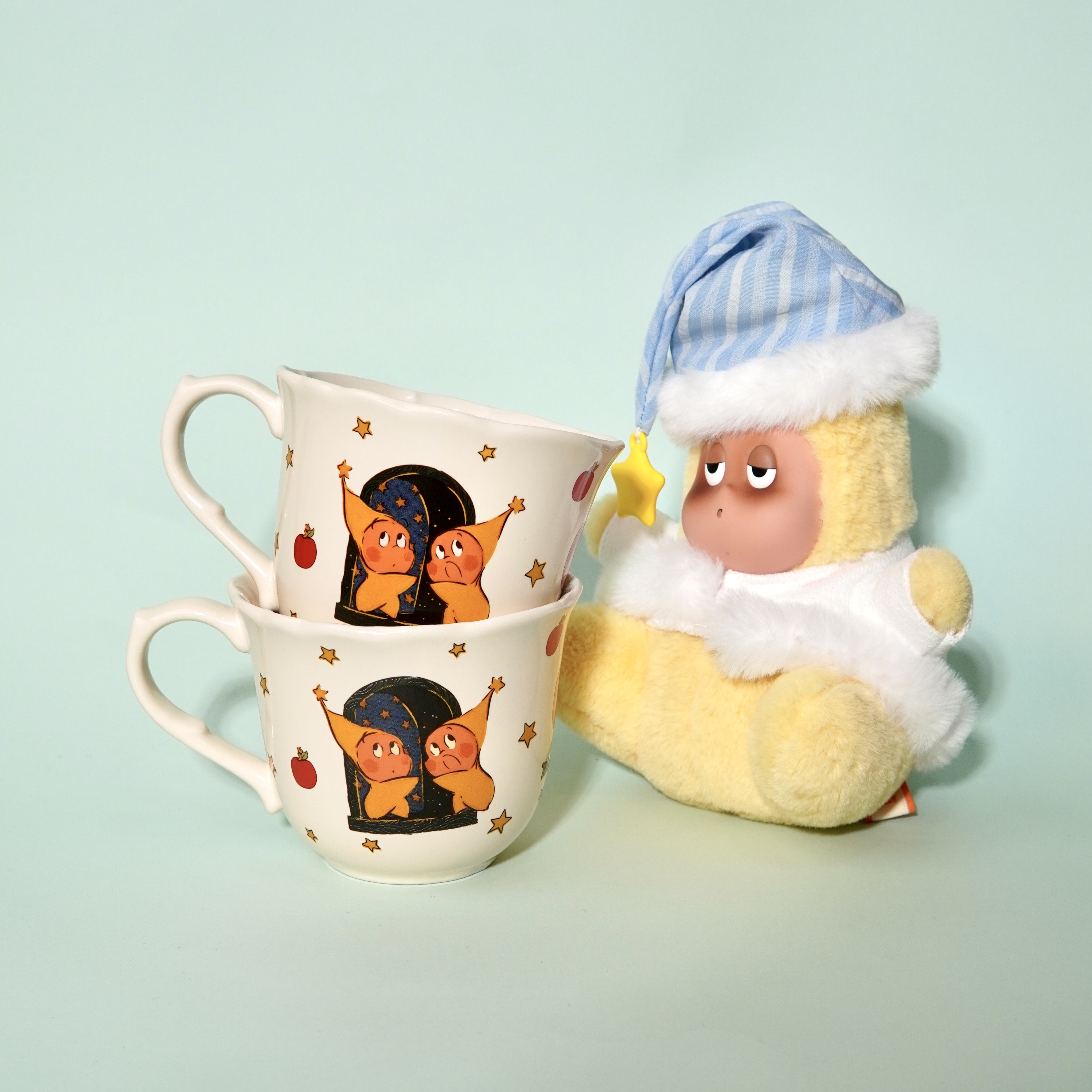喜上淘·星星人圣诞餐具 2025圣诞新款可爱立体咖啡陶瓷杯餐具