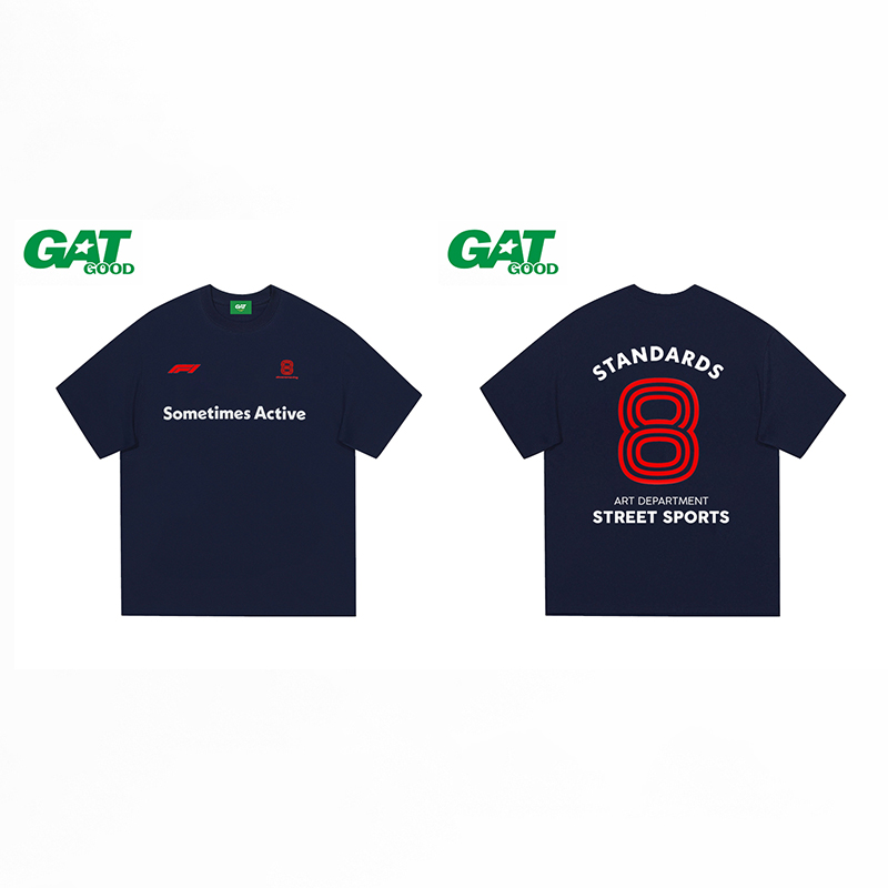 GAT绿标（赛道8）绿标夏季宽松男女同款纯棉重百搭磅潮牌短袖T恤