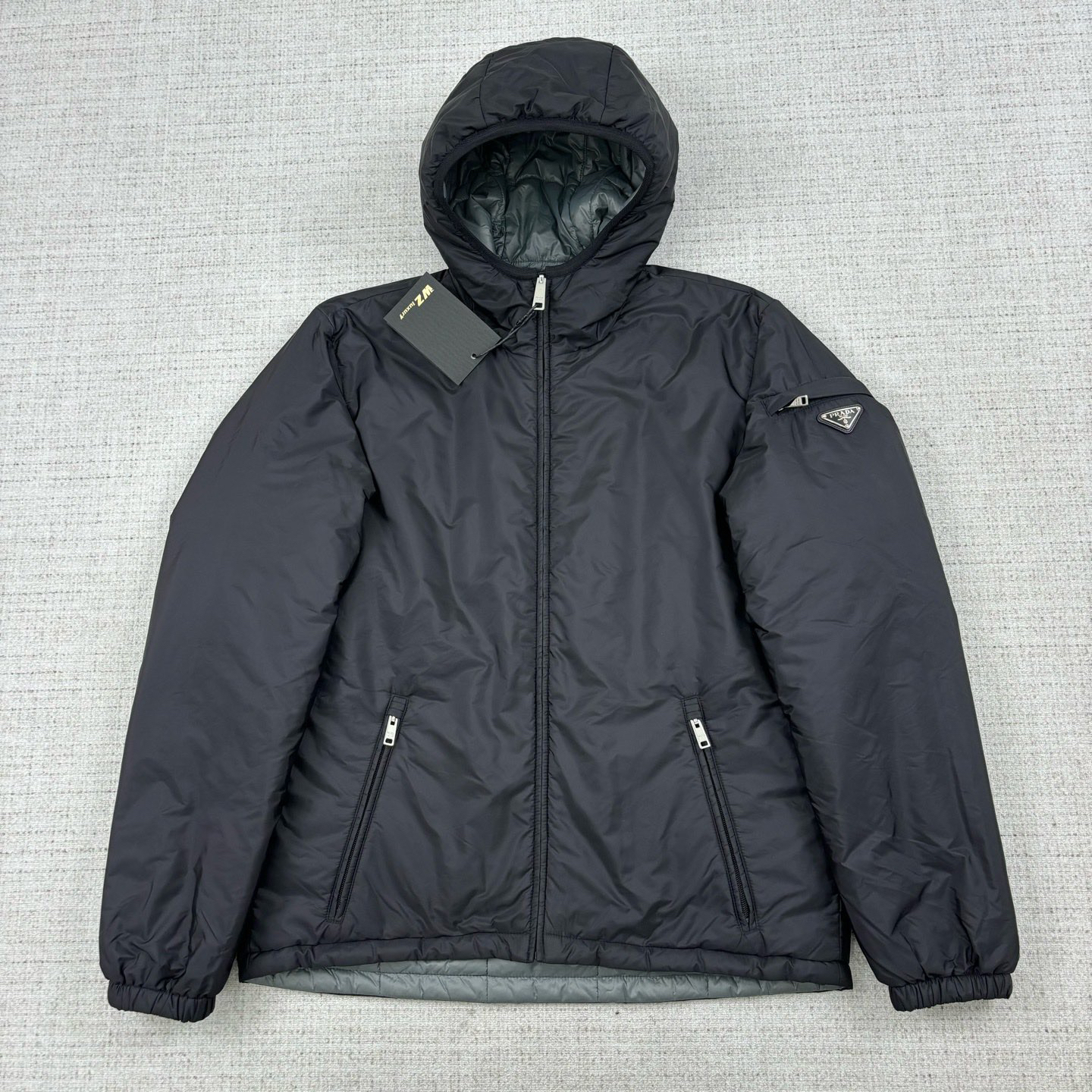 99新 Prada/普拉达 三角徽标双面穿连帽夹克外套/尺码48/8570