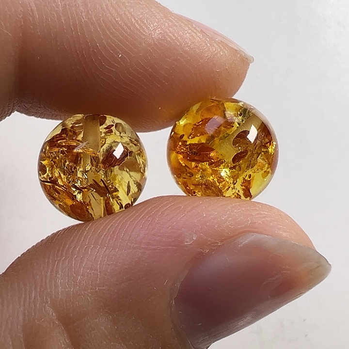 未镶嵌琥珀（花珀）颈饰月*树