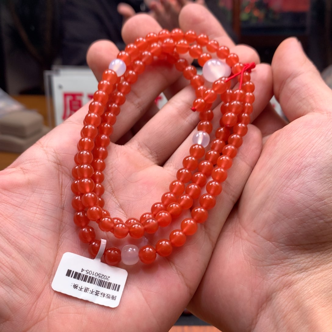 南红玛瑙多圈未镶嵌?6mm➕河湾冰红多圈