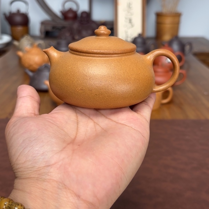 茶壶紫砂寒江180毫升黄金段