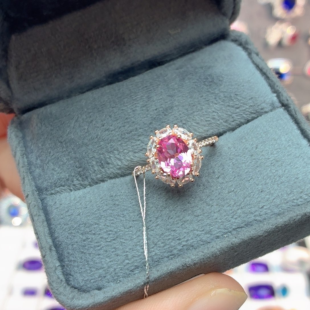 925银培育帕帕拉恰色粉蓝宝