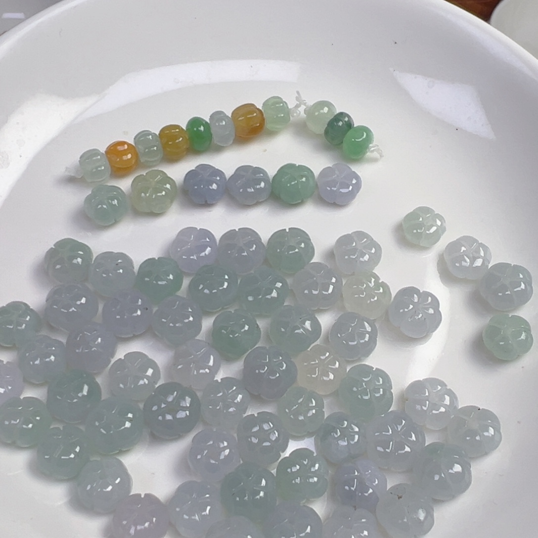 翡翠散珠放漏价南瓜珠一颗 卡9-10尺寸