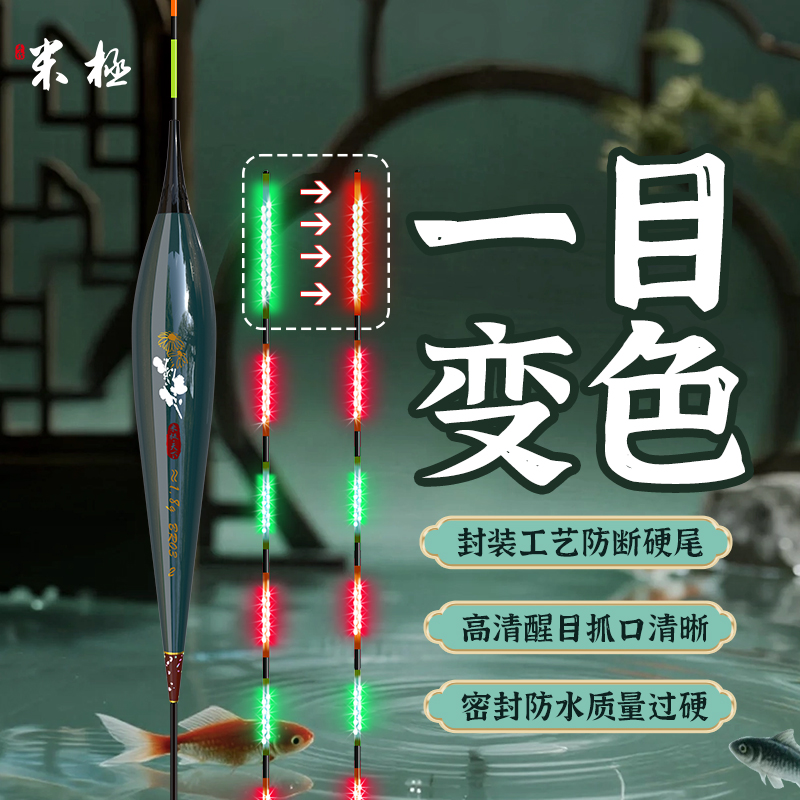 BR03咬钩一目变色夜光漂浮漂高灵敏浮漂日夜两用鱼漂鲫鲤鱼漂