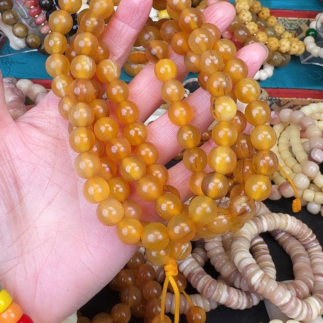 驼骨手串/手链?*丫羊角10尺寸108颗
