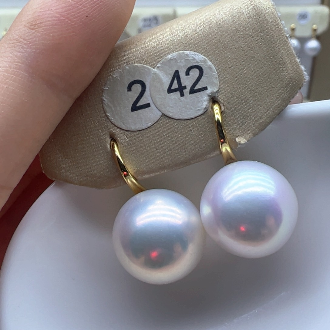 银S925镶嵌淡水珍珠耳饰