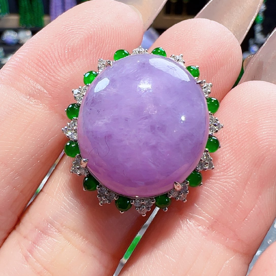 翡翠戒指18K金镶嵌签收后24小时鉴赏期