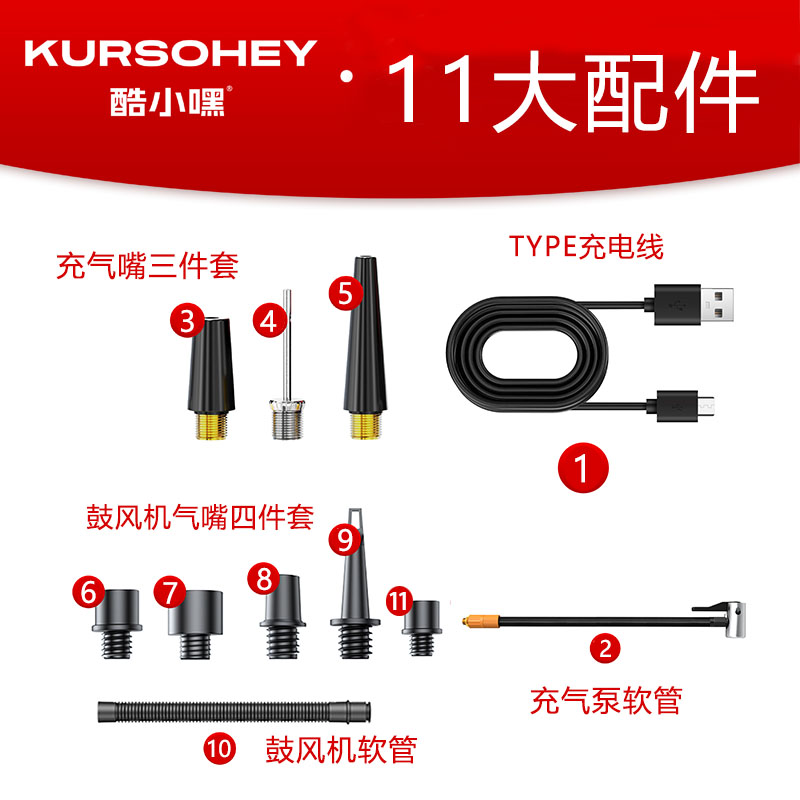 【顶配11大搭配件】气泵/鼓风/压缩配件胎压充气泵