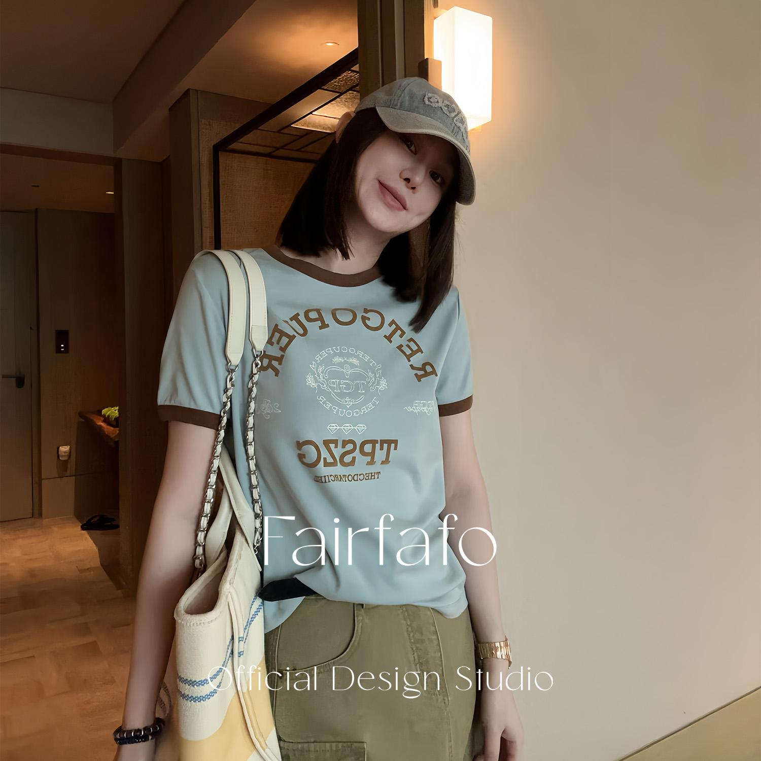 【植绒字母百搭】时尚圆领设计师显瘦t恤TXRP312050