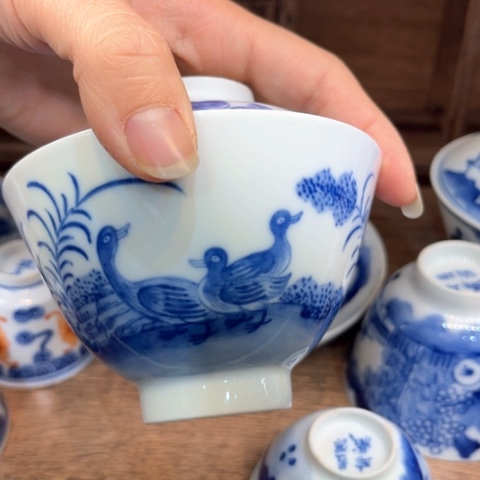 手绘茶杯盖碗陶瓷