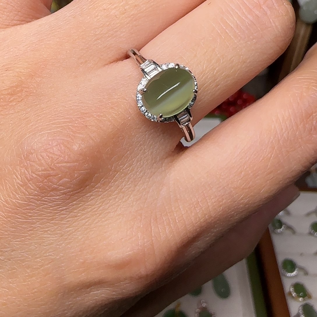 和田玉颈饰银S925镶嵌