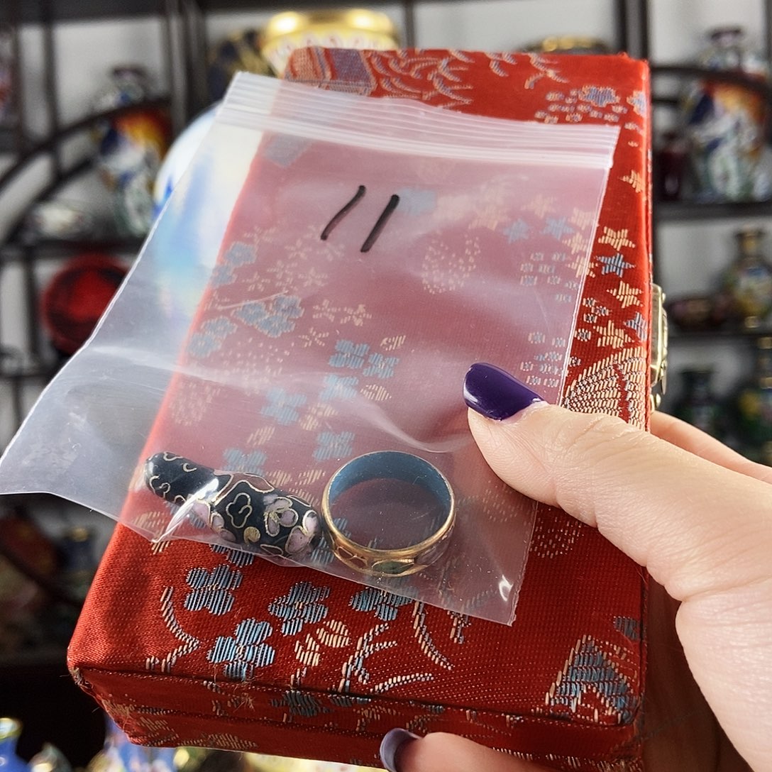 丨***l铜金地笔一套 金地戒指 黑色小福豆