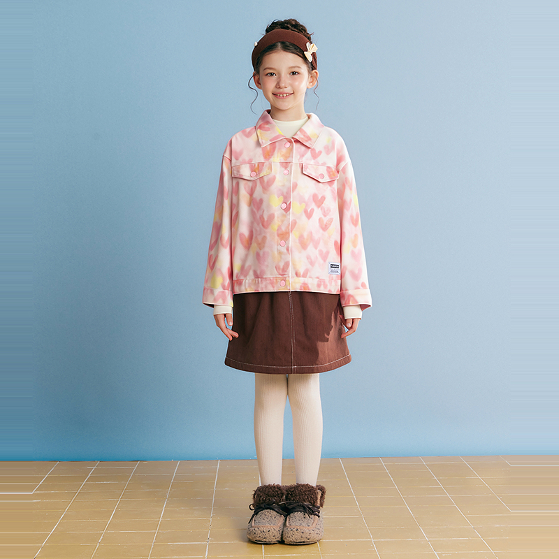 笛莎女童牛仔外套春秋季新款儿童中大童休闲上衣-B32532601