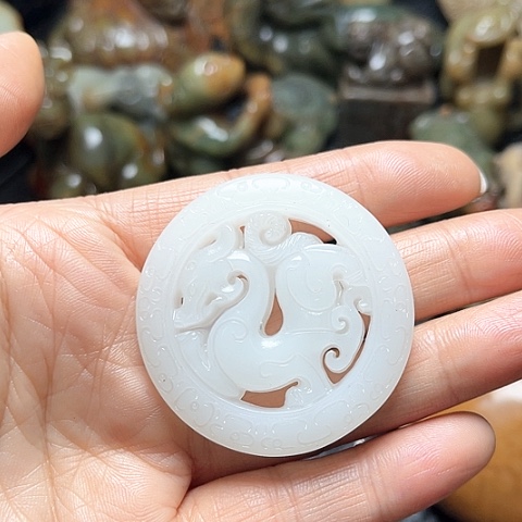白玉菩提吊坠摆件