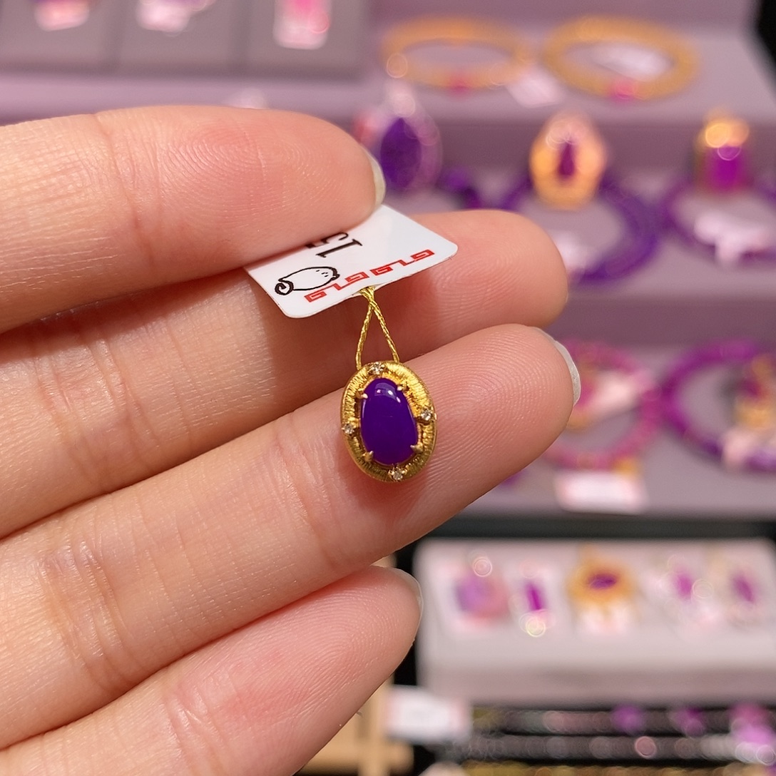 苏纪石（舒俱来）18K金镶嵌吊坠(不含链)