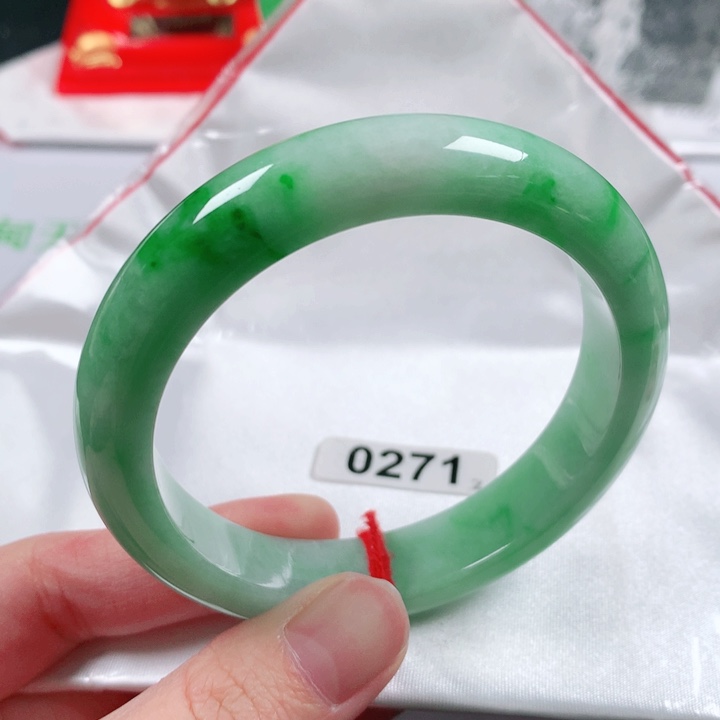 未镶嵌手镯翡翠缅甸天然A货翡翠手镯0271圈口58