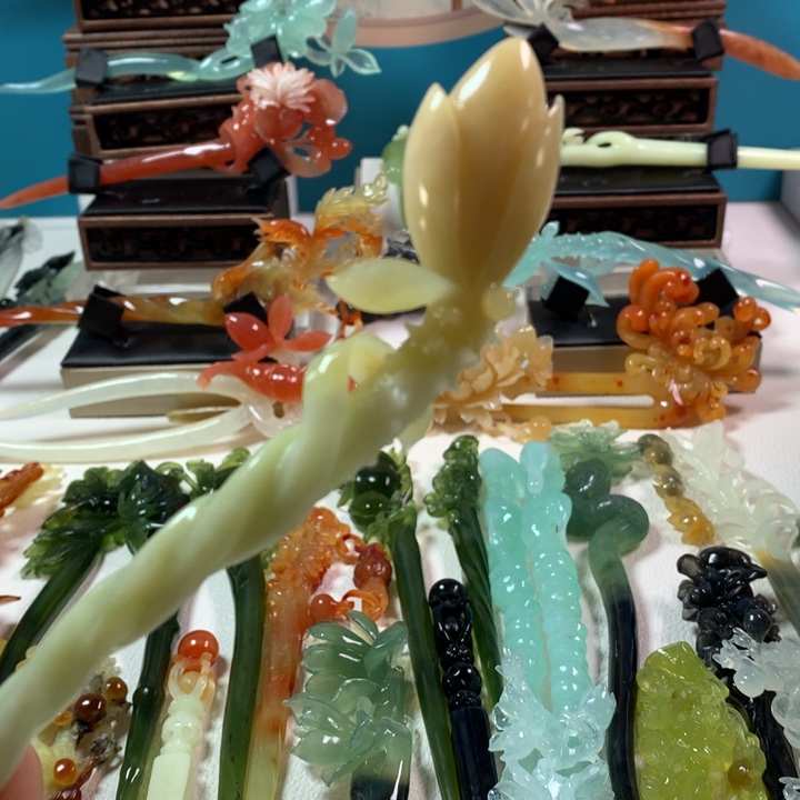 蛇纹石玉发簪未镶嵌