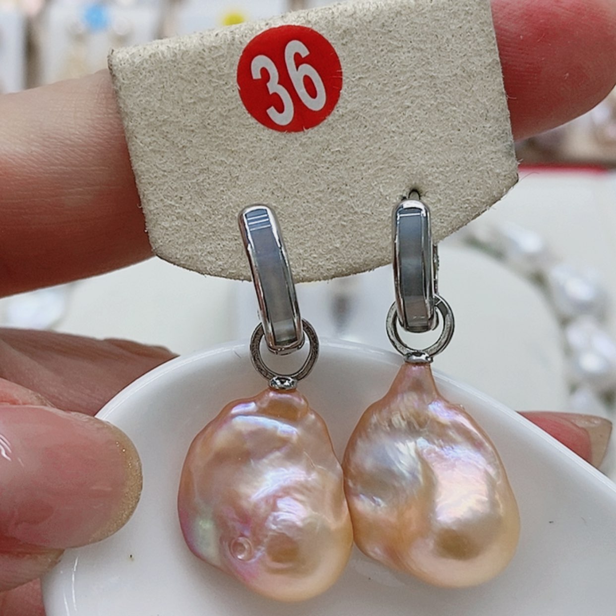 【闪购商品】淡水珍珠耳饰银S925镶嵌