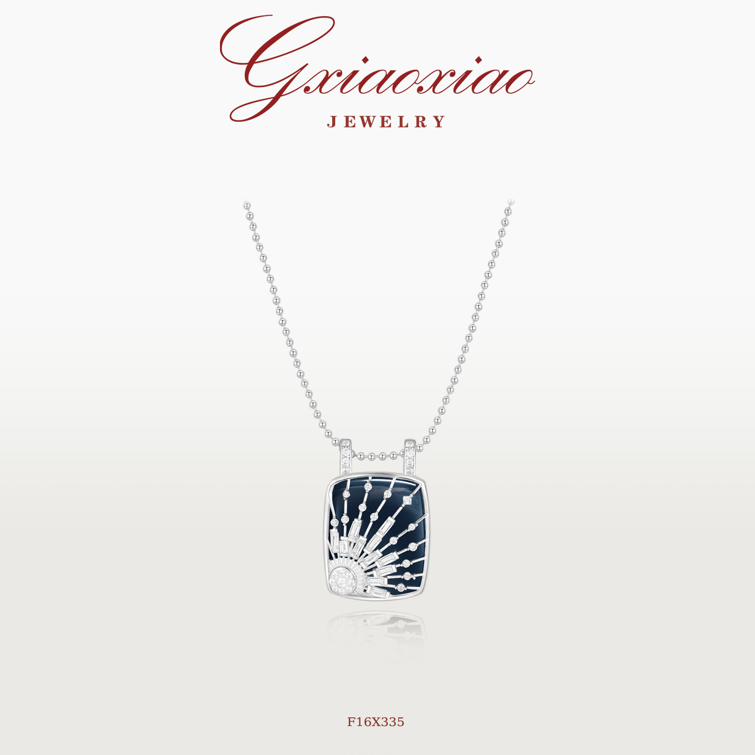 G XIAOXIAO 镀K金【墨夜幻光】气质时尚高级百搭无事牌项链 F16X335