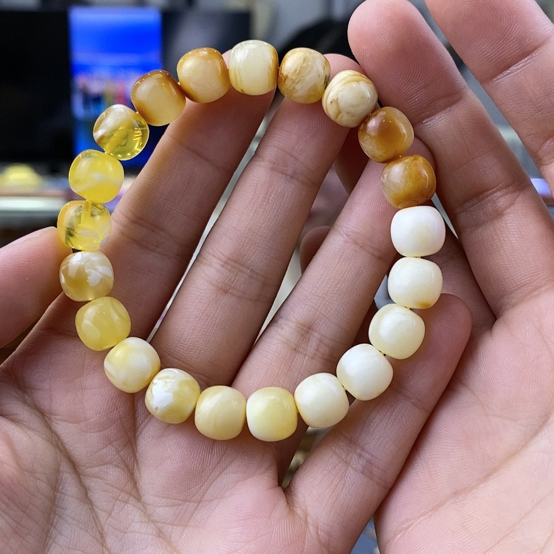 蜜蜡珠宝奇石未镶嵌蜜蜡手串9.5mm