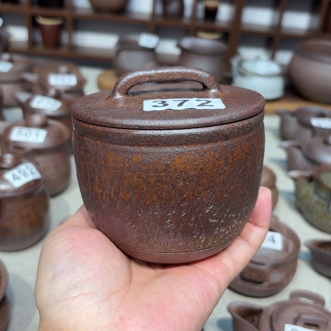 李***明粗瓷茶具素胎无釉盖碗