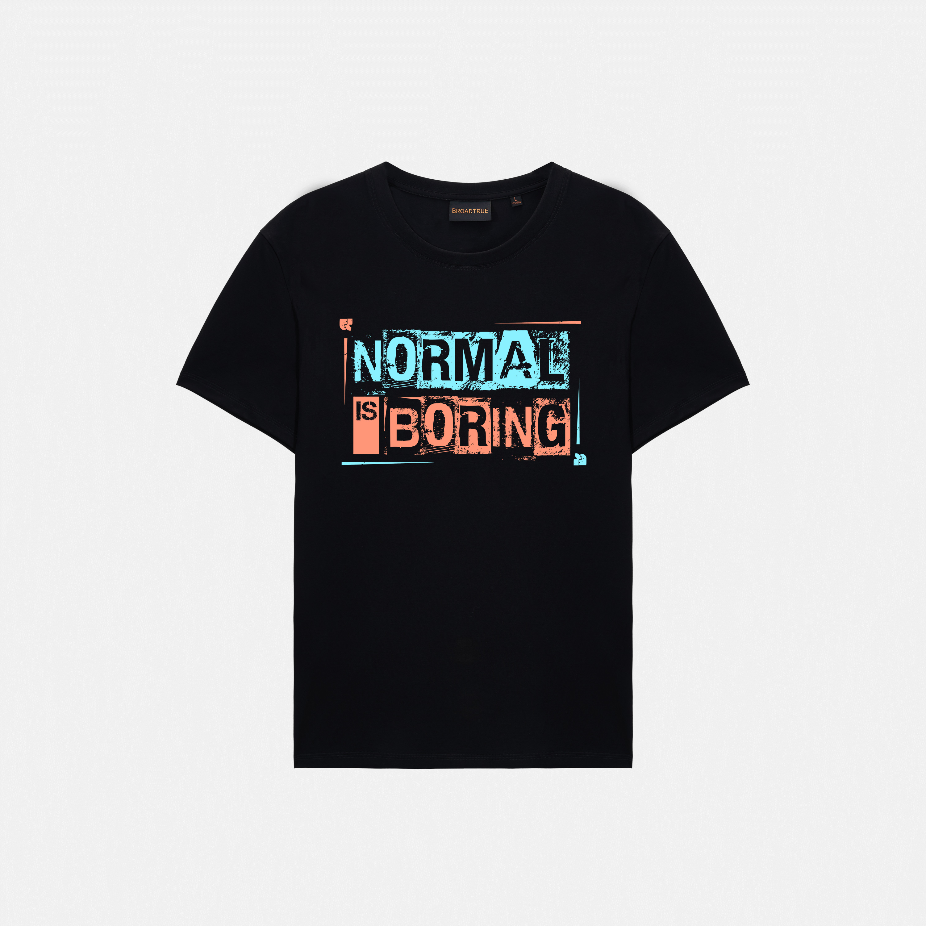 【断码清仓黑色5XL码】美国匹马棉100支双股丝光棉圆领印花短袖T恤