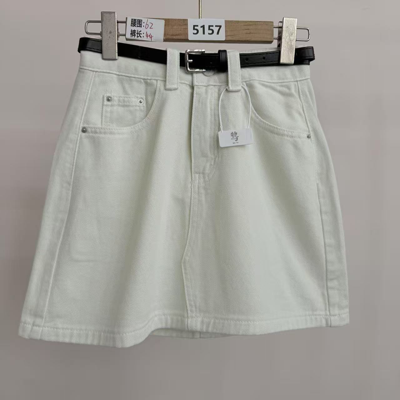 5157号1139#百搭简约显瘦牛仔半身裙（配腰带）