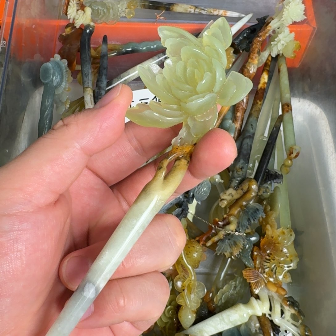 岫玉发饰未镶嵌明君玉簪贼拉好看