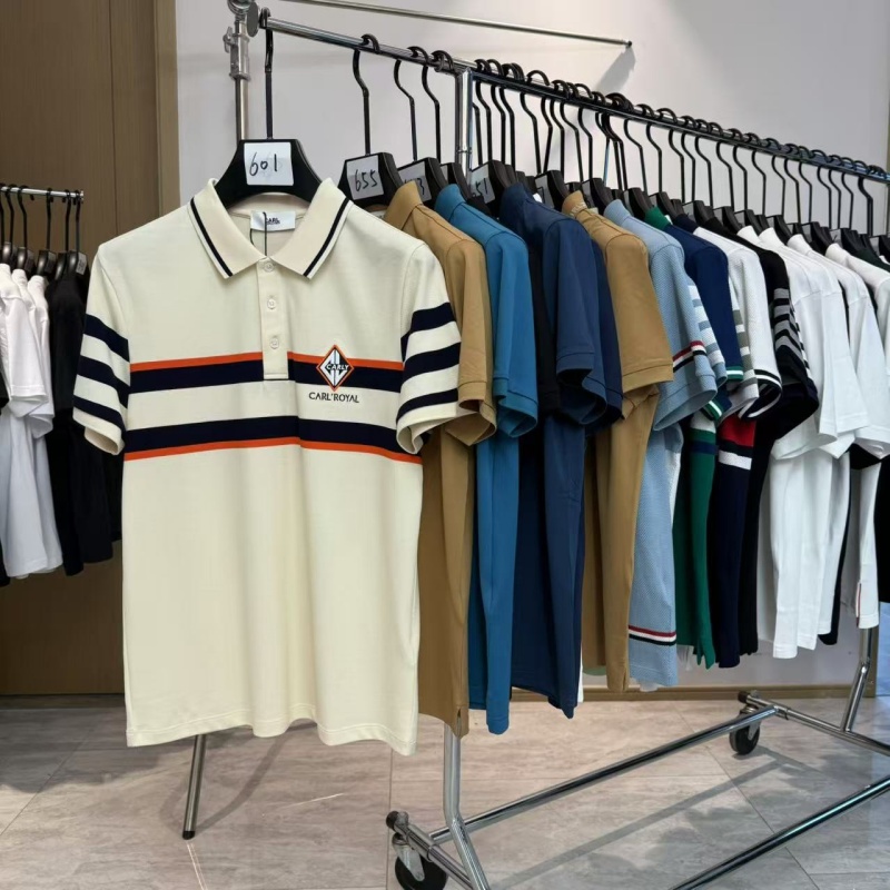 夏季条纹短袖男Polo衫撞色百搭拼色经典潮流修身男款polo运动