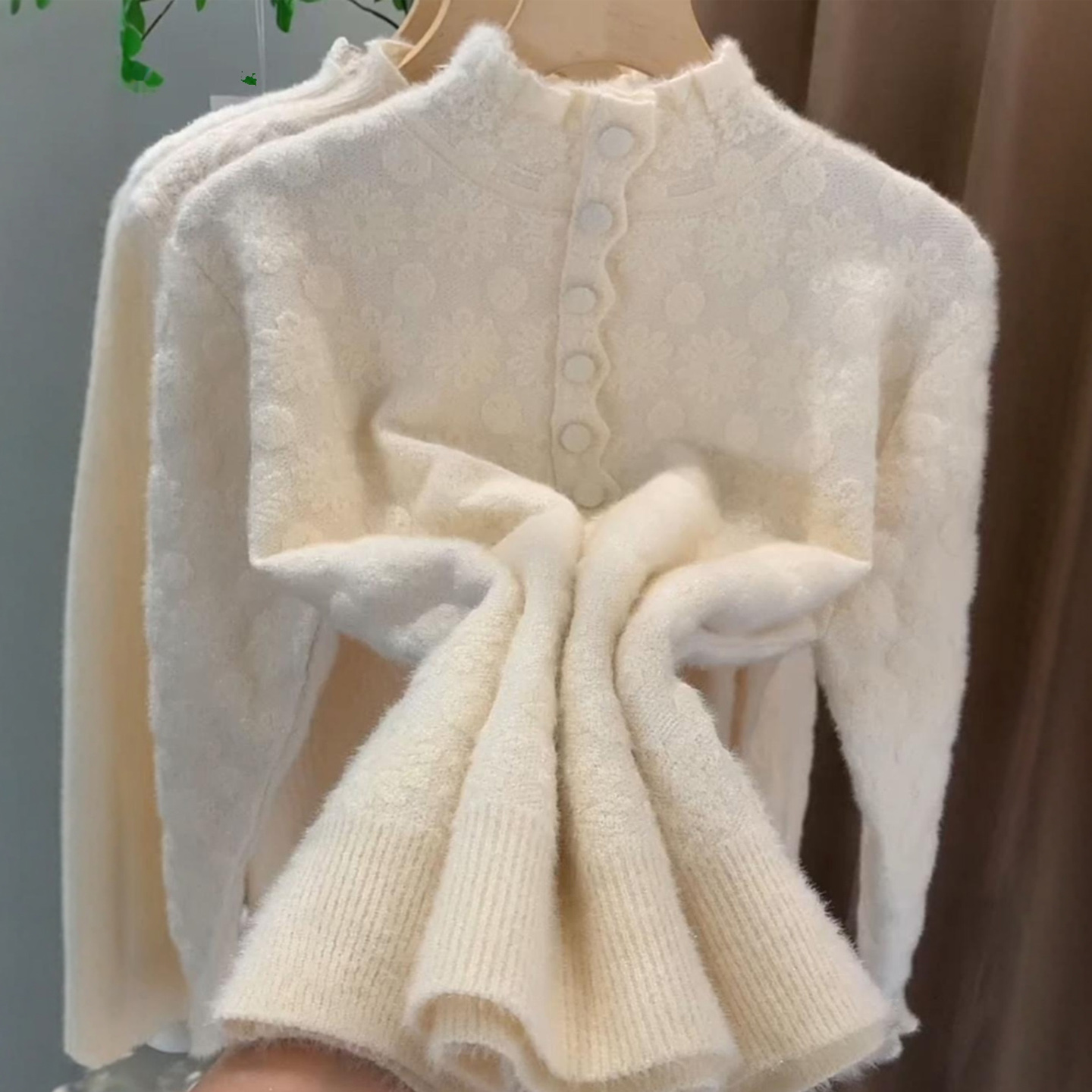 【3D提花工艺】韩系半高领磨毛加厚打底针织衫毛衣女秋冬内搭上衣