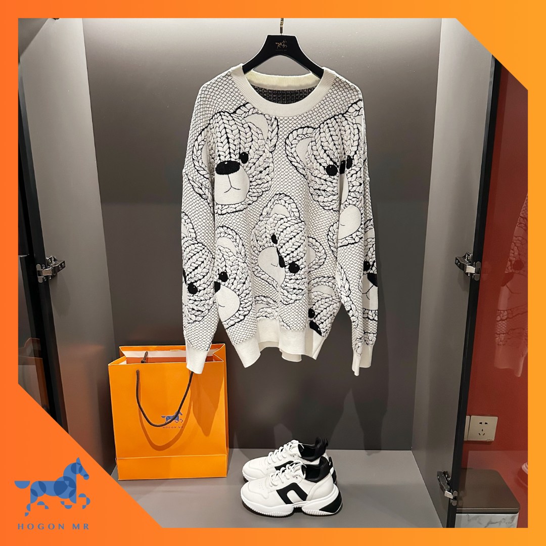 HOGON MR｜【新款】立体提花小熊时尚正品保暖毛衣秋冬男女款
