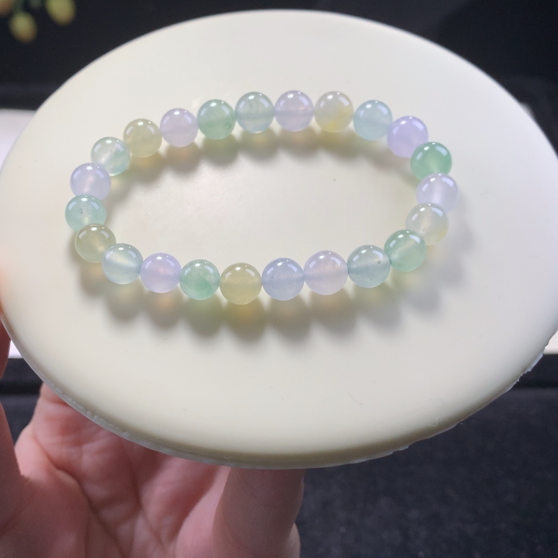 翡翠未镶嵌手串卡7棒棒糖