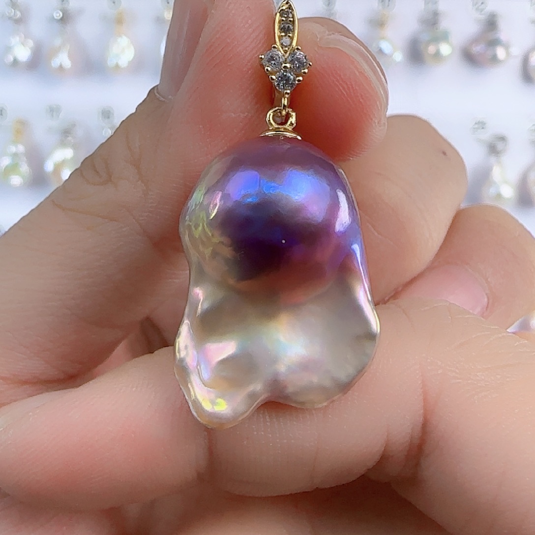 淡水珍珠吊坠(不含链)未镶嵌哮*