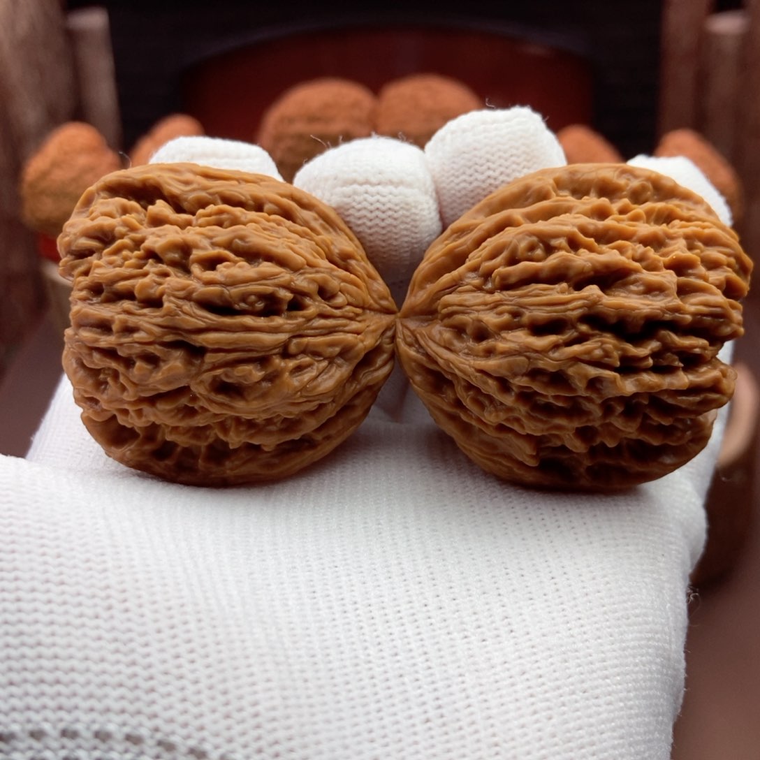 文玩核桃把件天使拉丝大凹39.37.39.43.3克