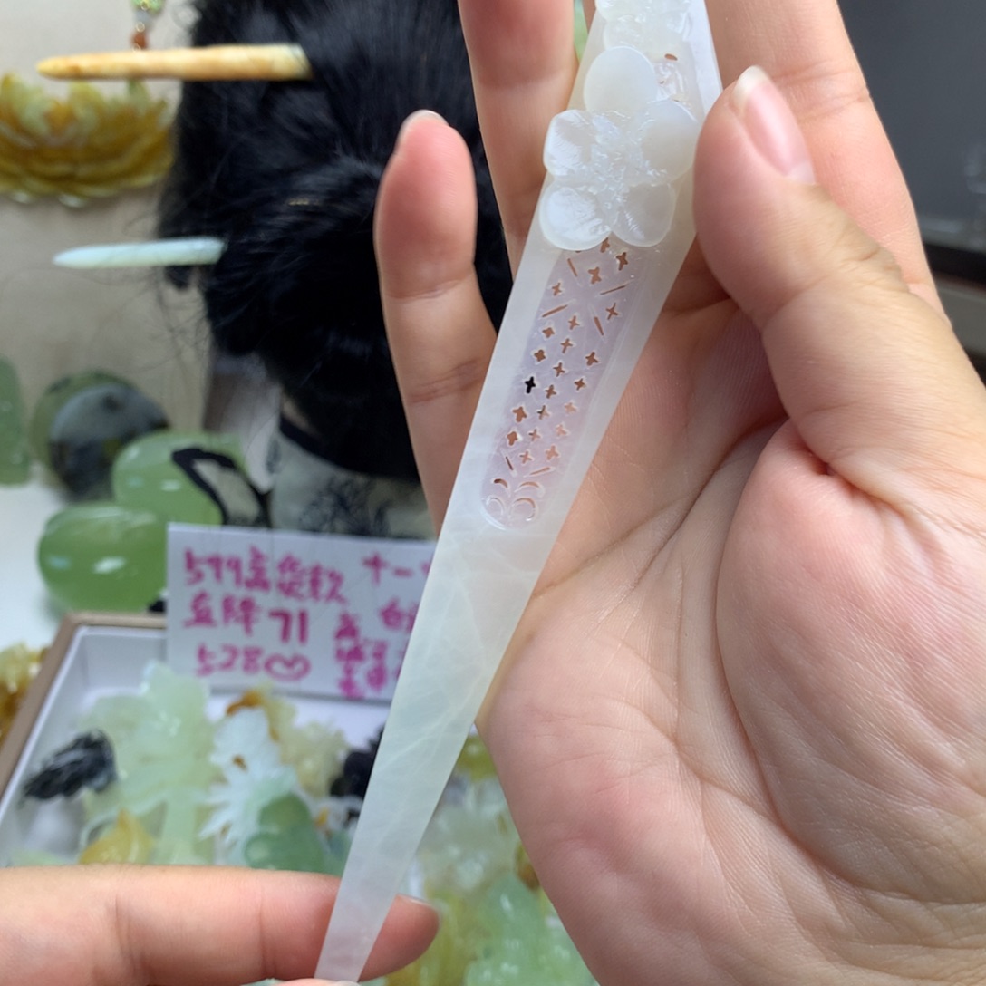 未镶嵌蛇纹石玉发簪