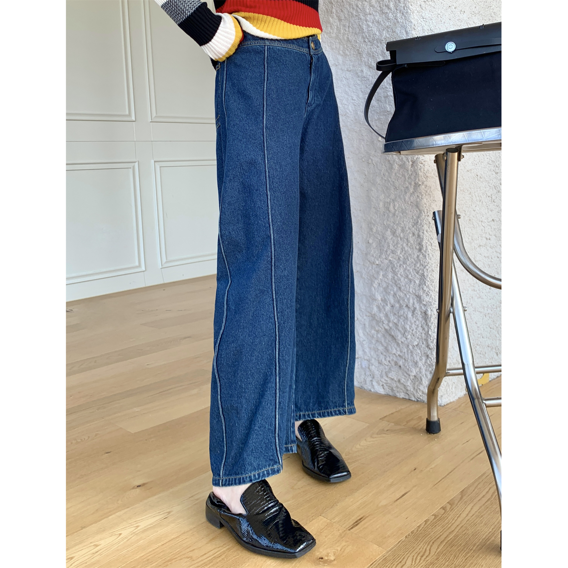 SOLSOL买手店 DEEPMOSS设计师品牌 23秋冬 牛仔/羊毛廓形香蕉裤