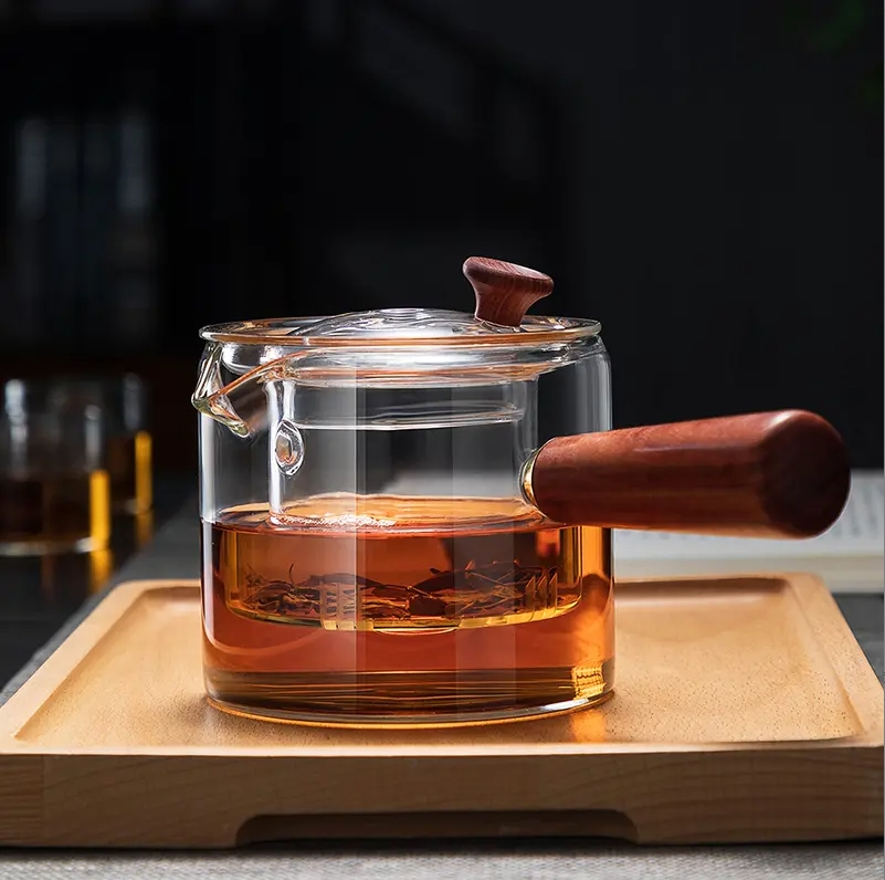 《破损包赔》耐热玻璃茶壶煮茶器泡茶壶耐高温侧把壶配件高硼硅玻璃
