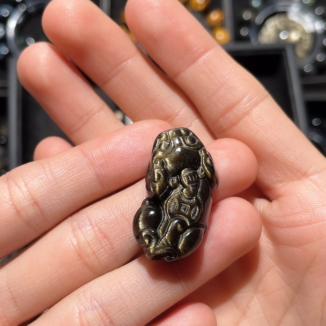 黑曜岩吊坠(不含链)未镶嵌拯**球