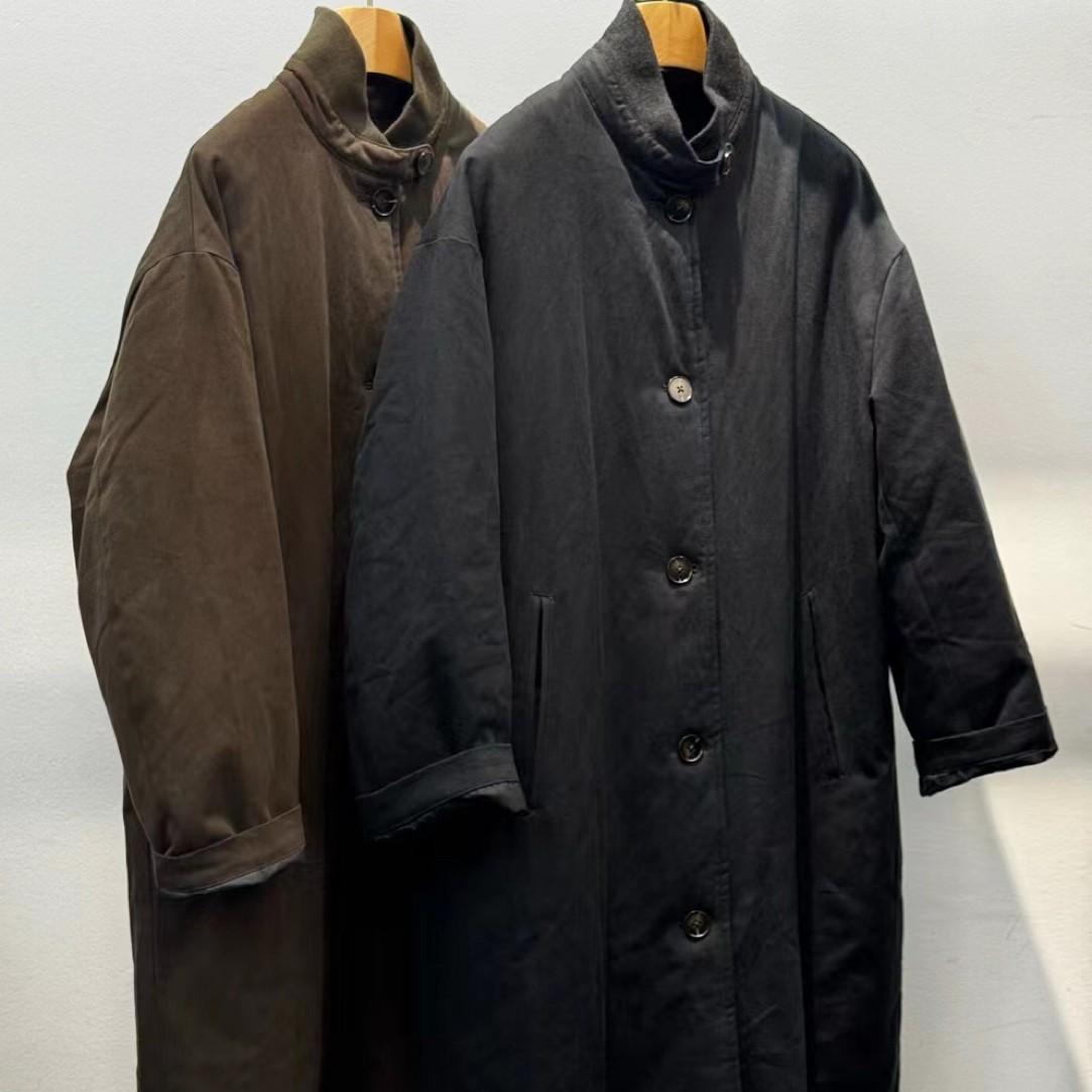 复古简约立领长款羽绒服