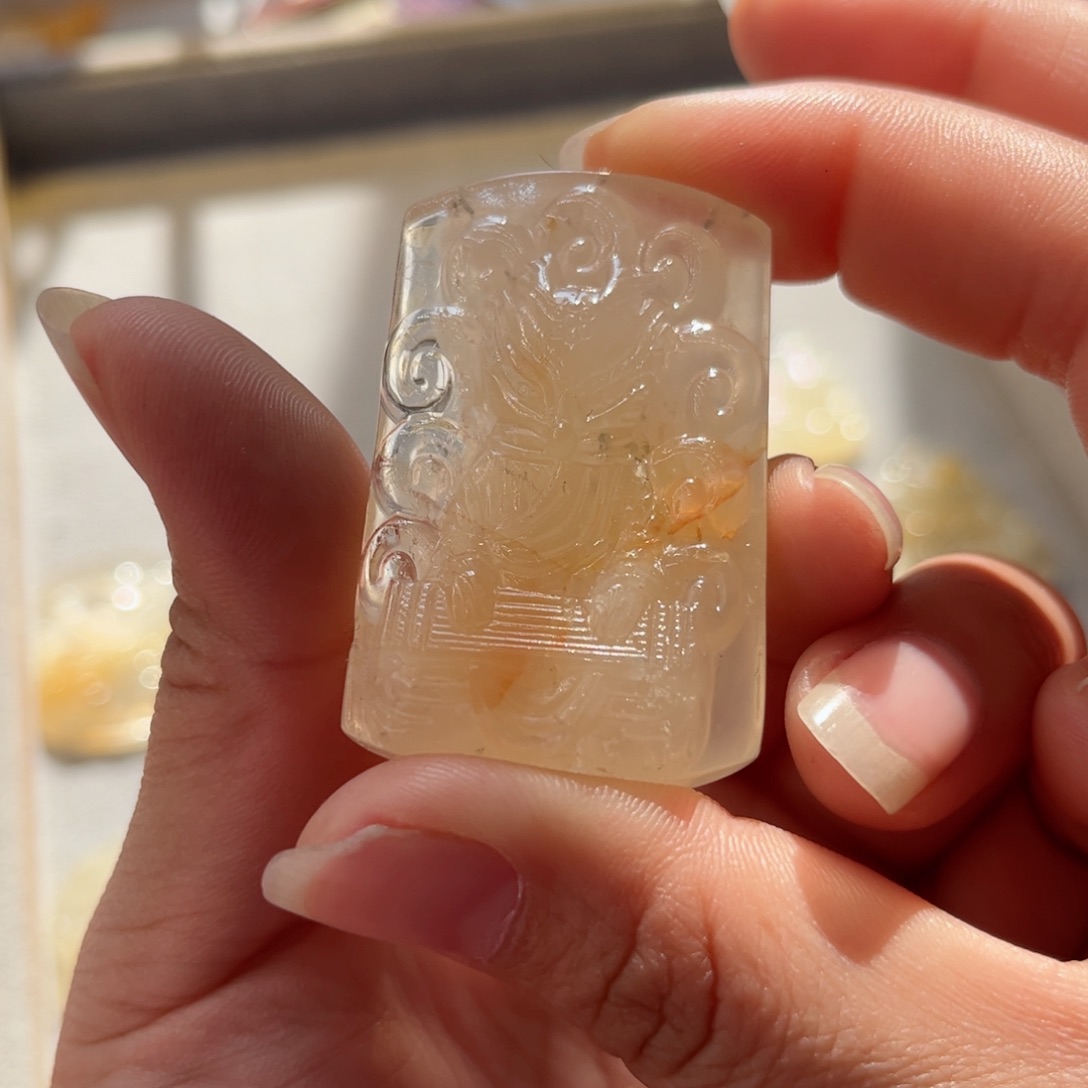 水晶颈饰银S925镶嵌兔毛九尾11