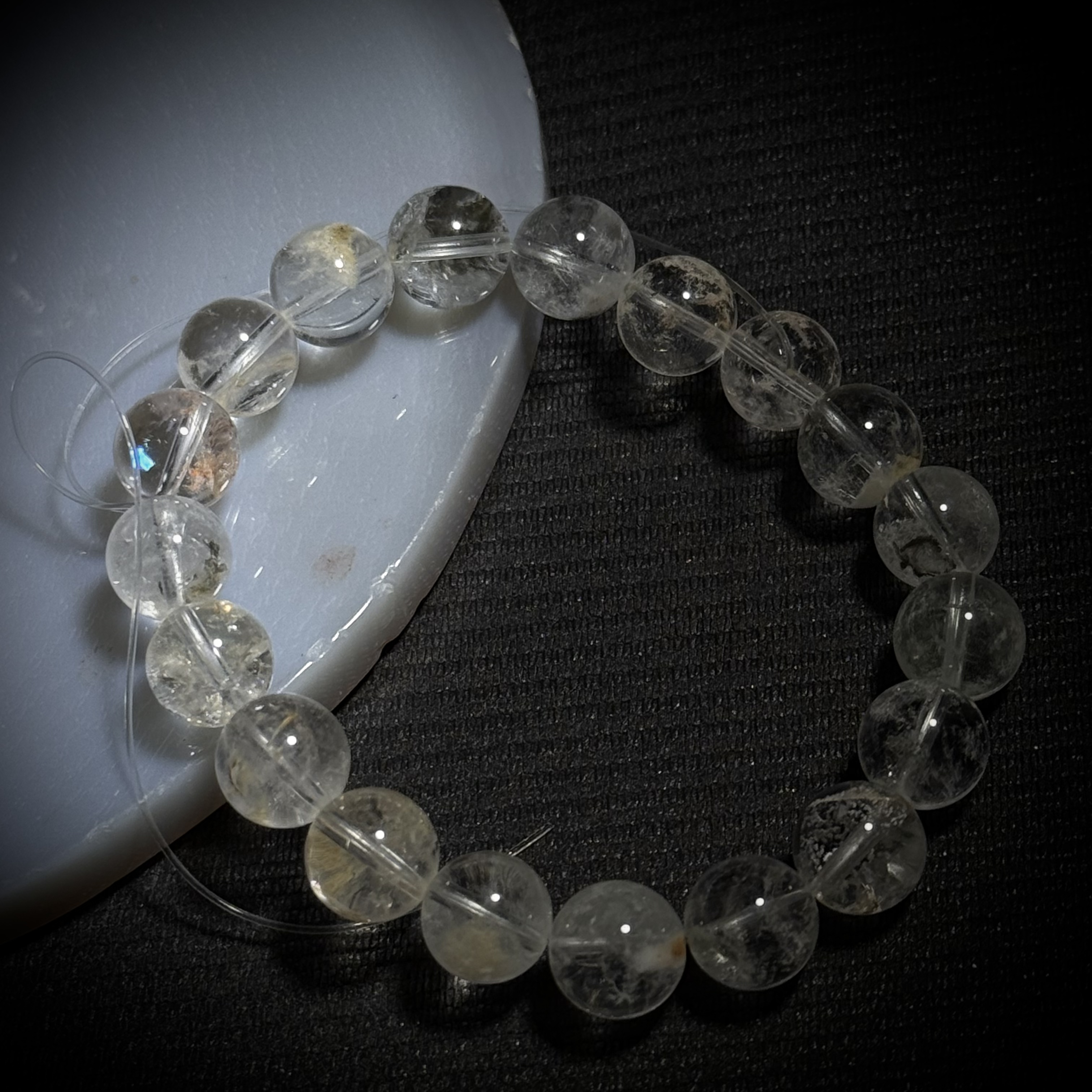 天然老矿黄闪灵钻单圈手链 多样性发其一 B1039